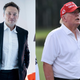 Elon Musk in Norway on August 29, 2022 (left) and former president Donald Trump on October. 27, 2022, at Trump National Doral Golf Club in Doral, FL.